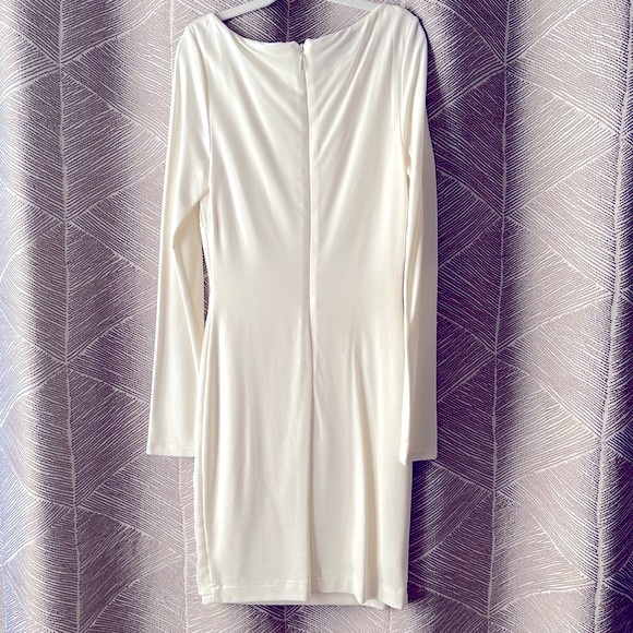 Bebe Draped Tulip Overlay Dress White XXS - Picture 5 of 8